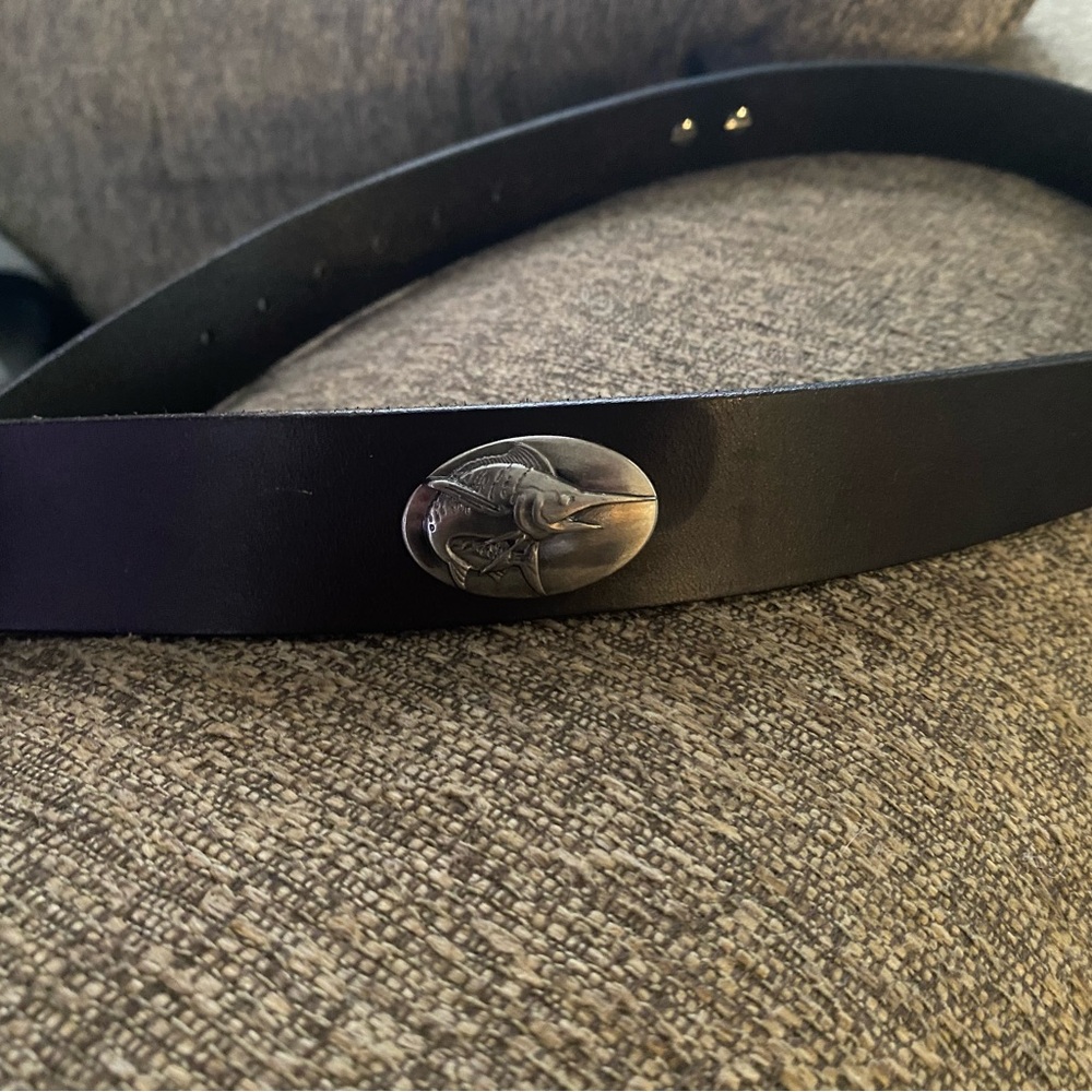 Boys dark brown leather belt with Silver Buckle